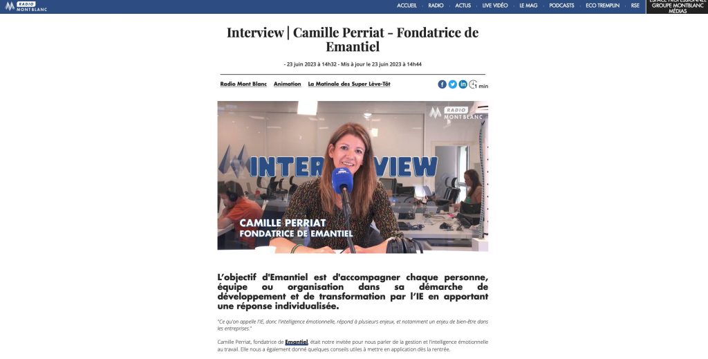 Interview Camille Perriat Radio Mont-Blanc